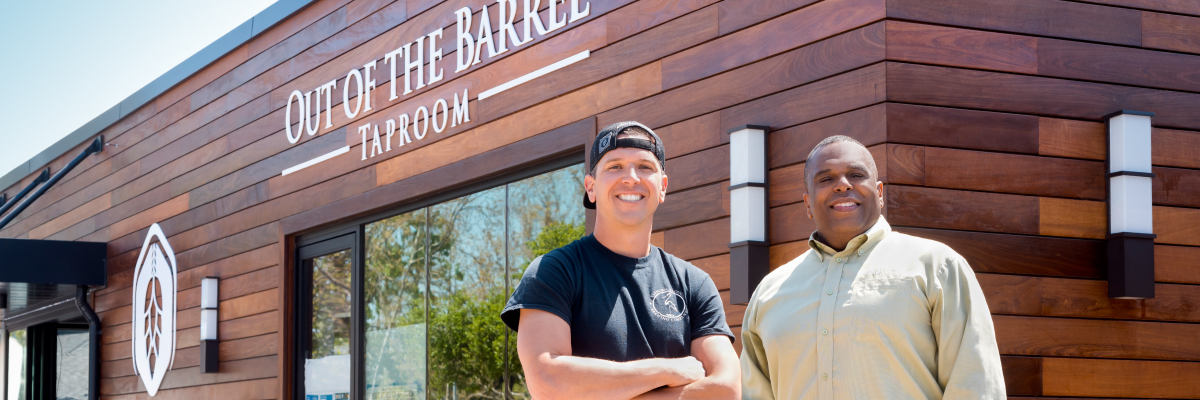 Evan in front of taproom